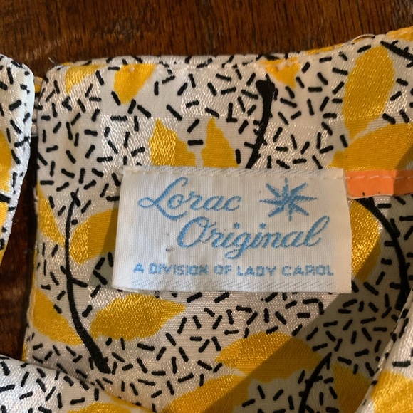 VTG Lorac Original Size ? Multicolored Leaf Print Short Sleeve Drop Waist Dress - Picture 7 of 9